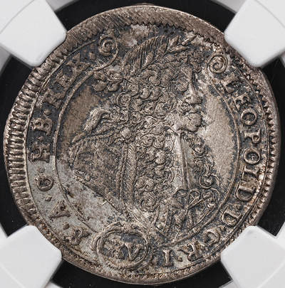 修遠堂世界钱币第七十一期 - NGC MS62 1690年神圣罗马帝国匈牙利圣母抱婴15克鲁泽银币 焦糖五彩