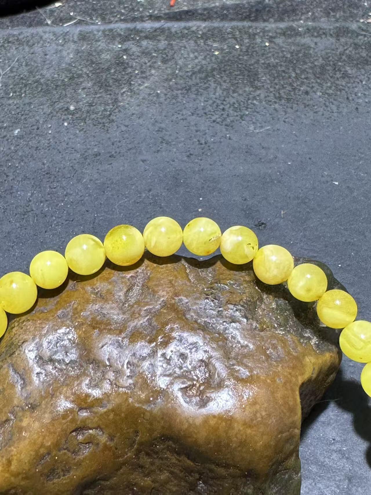 天然俄料蜜蜡单圈手串1条！，