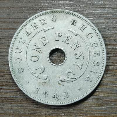 【铜匠收藏】★第112场★散币场，无佣金，30包邮。不满30元，支付5元运费。《接受代拍 代送NGC评级》 - 英属南罗德西亚 1942年 1便士镍币
