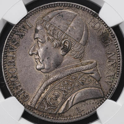 修遠堂世界钱币第七十一期 - NGC MS61 1845年教皇国 SCUDO大银币 厚重老包浆