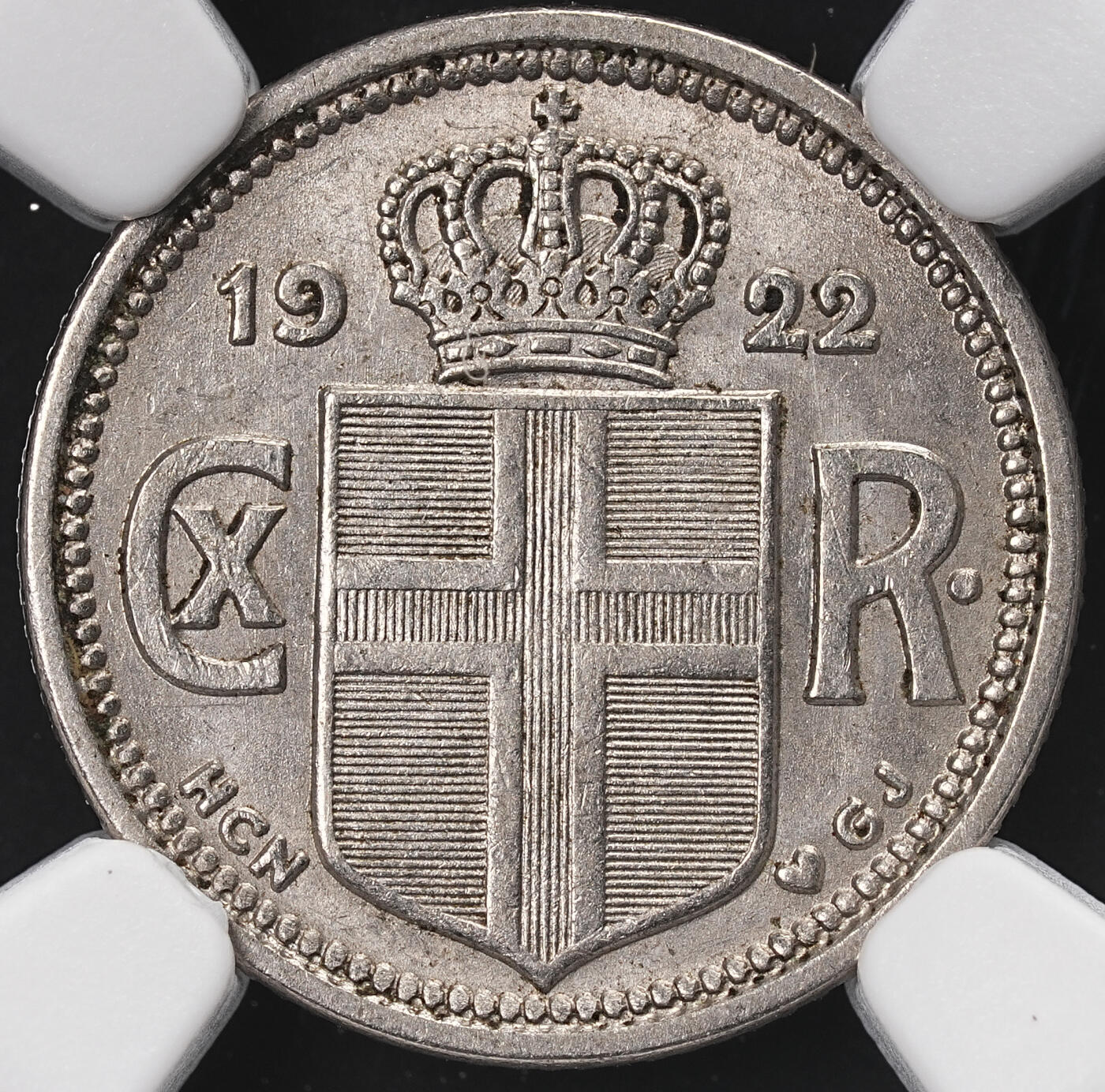修遠堂世界钱币第七十一期 NGC MS63 1922年冰岛10 AURAR