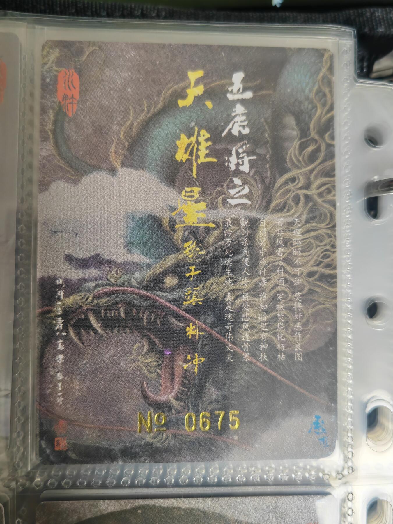 阳大大卡牌超级大甩拍第54期（周五晚上九点截拍，持续收拍品，进群福利早知道） 【亲签卡】张墨一水浒 天罡地煞 马上林冲 编号675