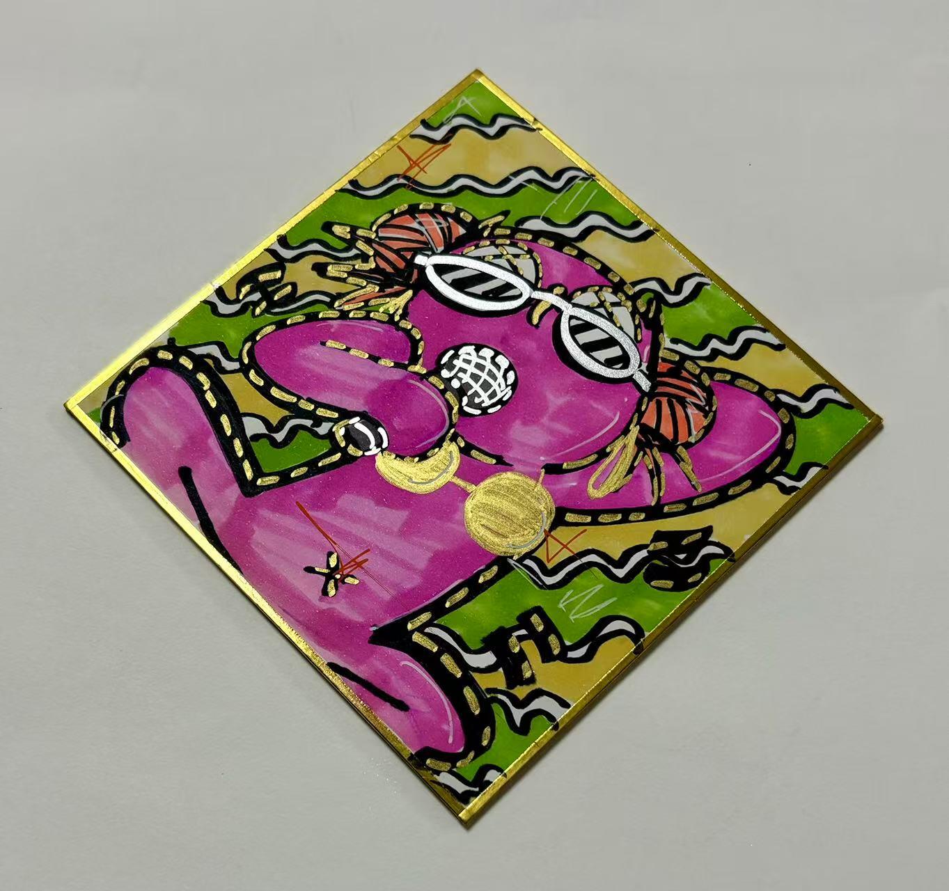 零元拍：歪歪亲笔签名原画色卡，尺寸：12/12厘米，不是复制画哦