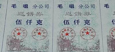 票证拍场    都是整版或者联票 毛咀分公司返饼券   伍千克