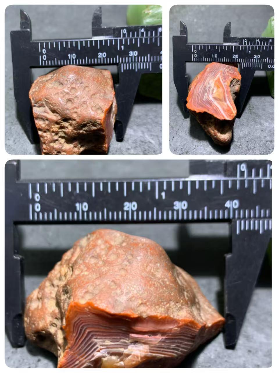 精美铁红皮原皮开窗料千层纹南红玛瑙原石一颗，