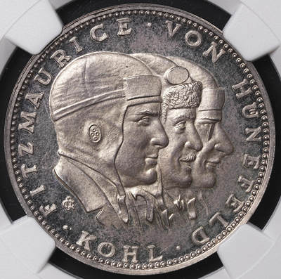修遠堂世界钱币第七十一期 - NGC MS64 1928年德国-飞跃大西洋纪念银章