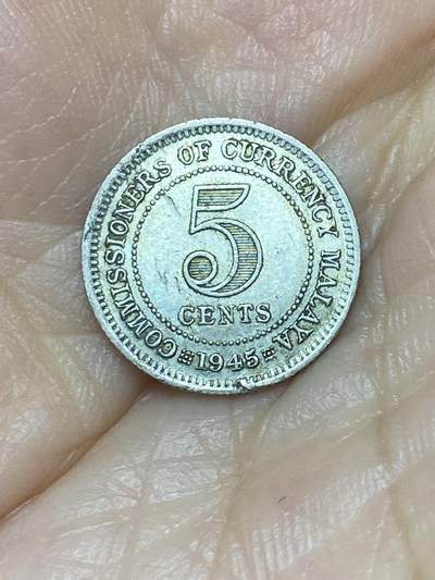 2025年第五十二场(总第七十八场）外国好品散币(免佣金) - 较少年份–英属马来亚1945年5分银币(乔治六世时期第二版，关门年)