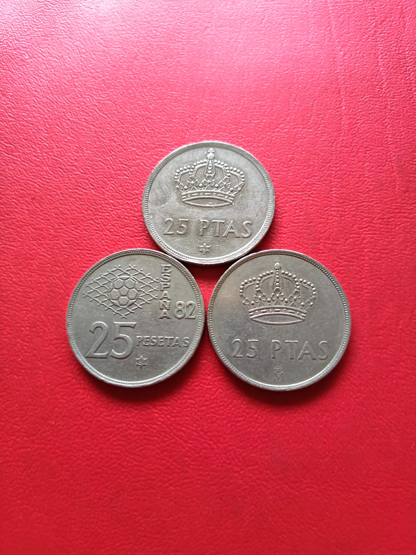 【云涧收藏】第二十九场 西班牙25比塞塔3枚不同