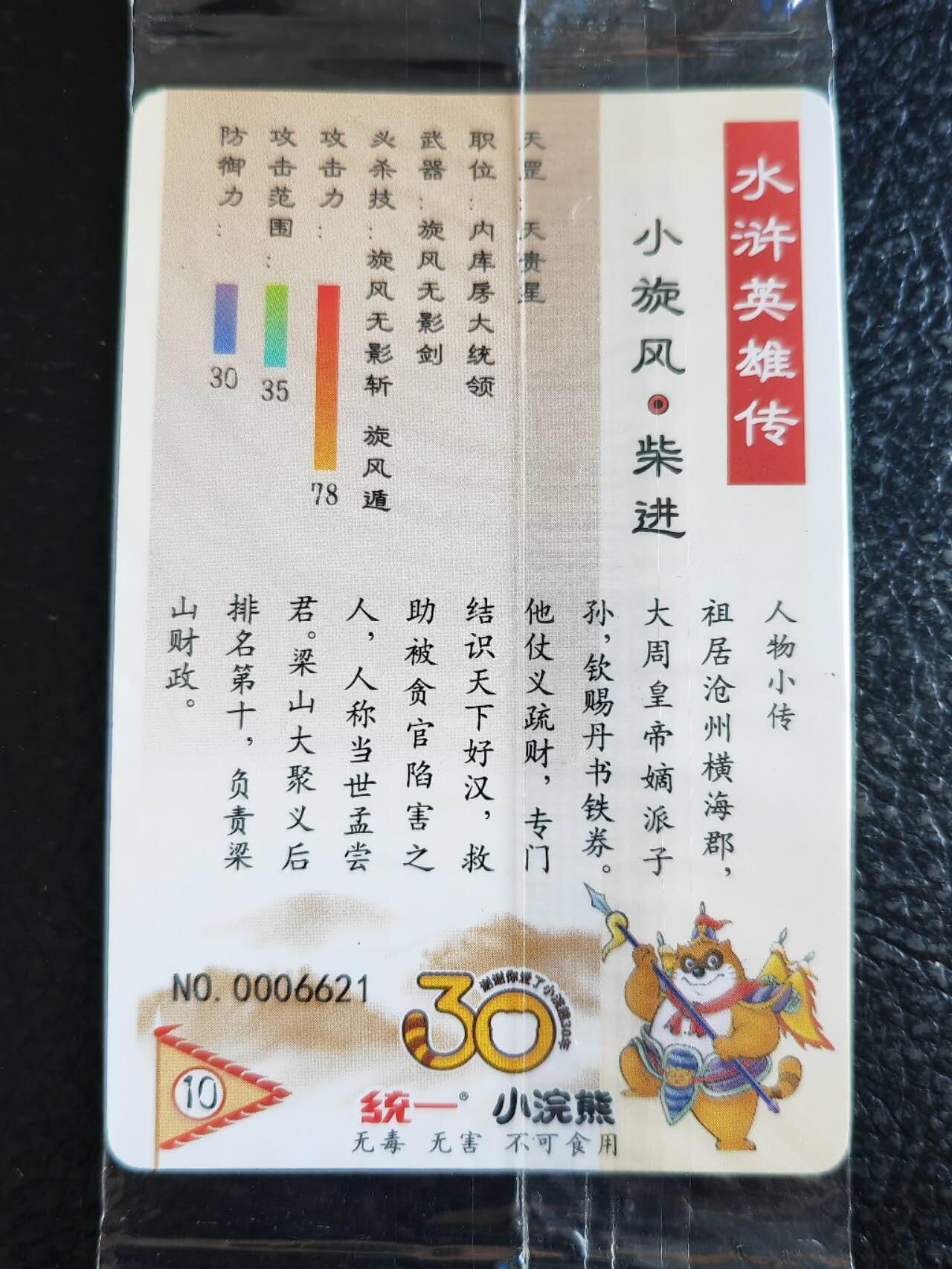 阳大大卡牌超级大甩拍第54期（周五晚上九点截拍，持续收拍品，进群福利早知道） 【小编】统一小浣熊水浒30周年 掌管机密副军师 内务处大总管兼钱银库都监 小旋风柴进