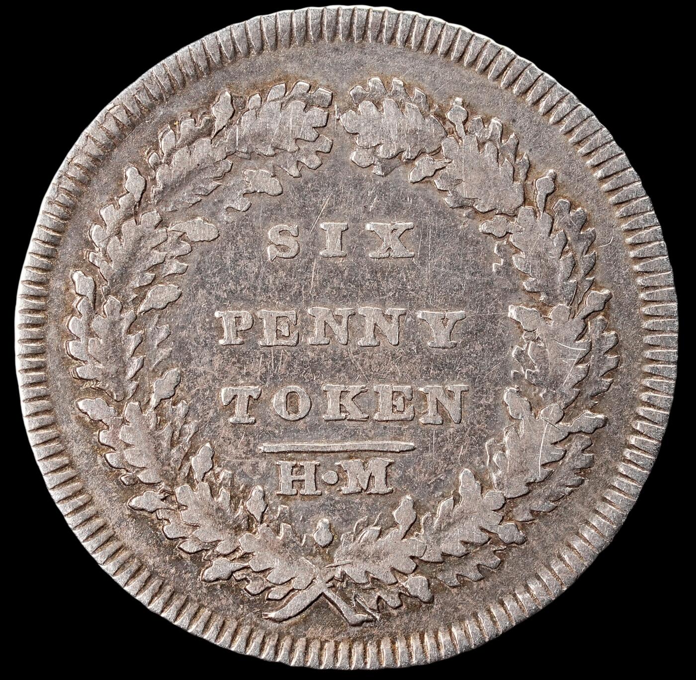 修遠堂世界钱币第七十一期 1811年英国6便士银质代用币 1.83g
