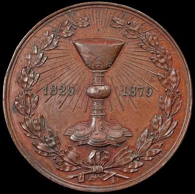 修遠堂世界钱币第七十一期 - 1879年比利时大铜章 58.90mm，74.37g