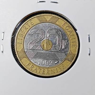 KK钱币收藏小铺 第288期 2月预留时间 周末发货 - 1992法国20法郎 