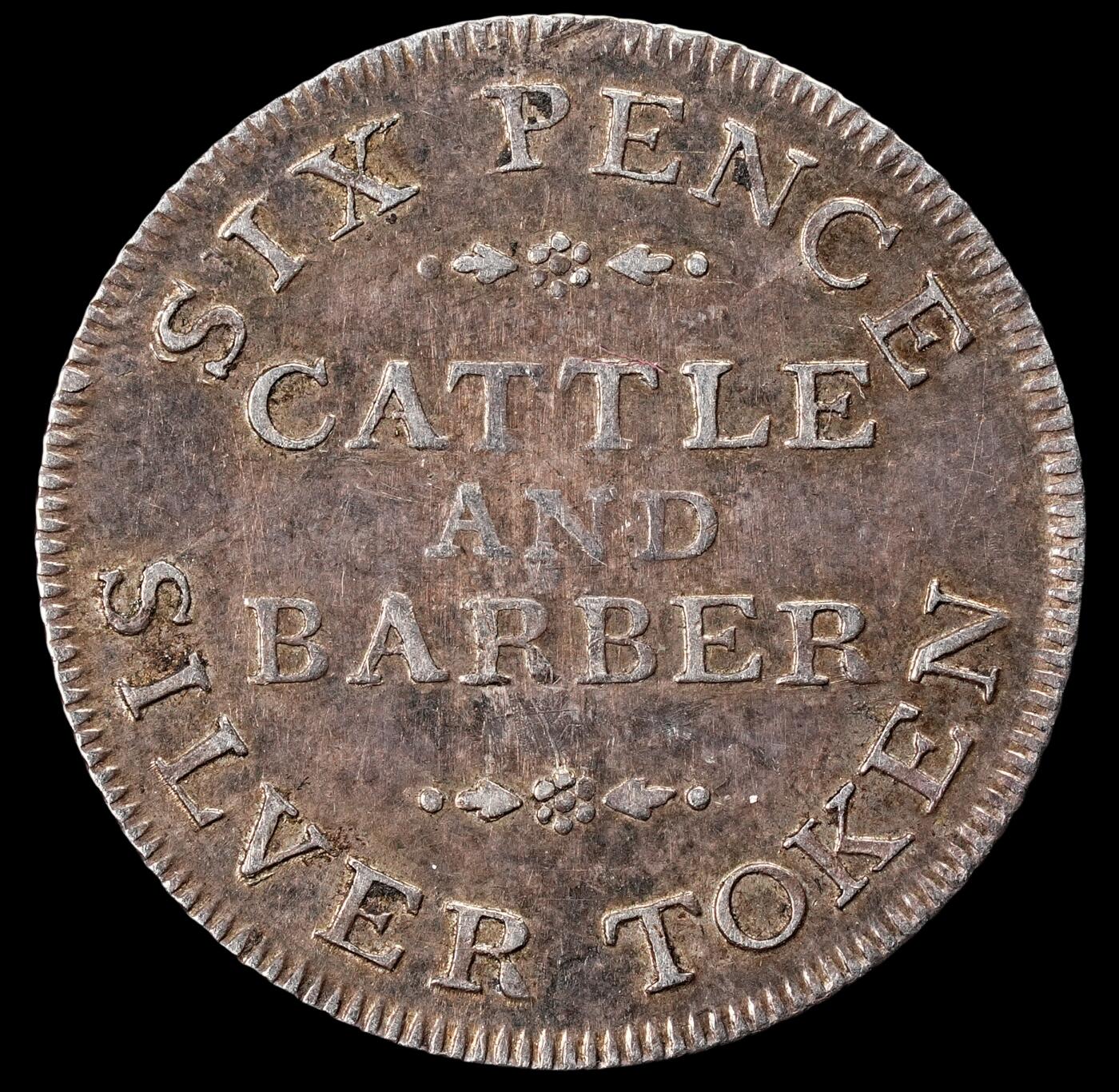 修遠堂世界钱币第七十一期 1811年英国约克郡6便士银质代用币 1.88g