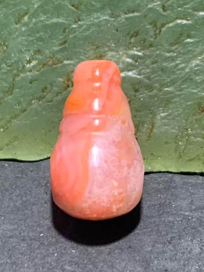 精美川料冰飘天眼纹南红玛瑙一体小佛头三通一个 - 精美川料冰飘天眼纹南红玛瑙一体小佛头三通一个