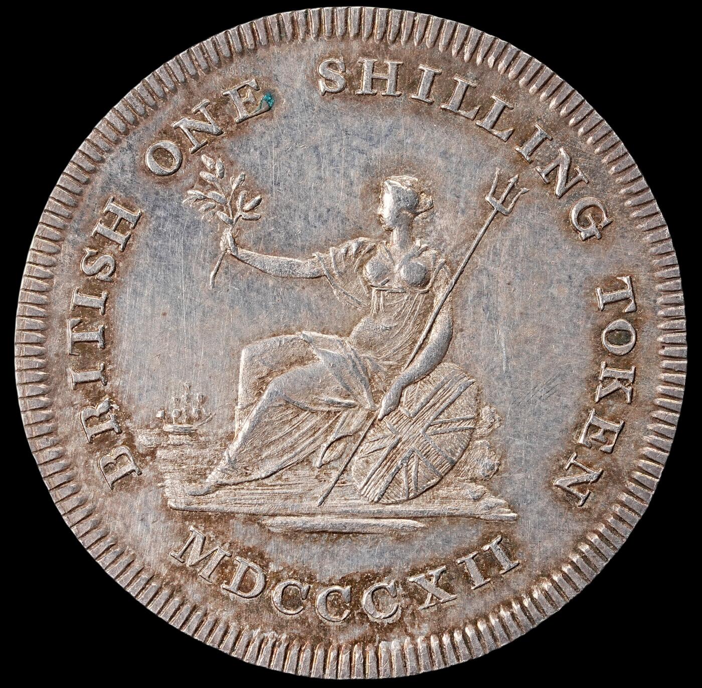 修遠堂世界钱币第七十一期 1812年英国1先令银质代用币 3.89g