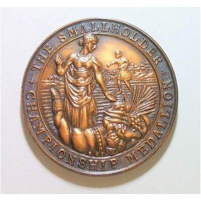 英国1900年前后 谷物女神高浮雕精制大铜章 带原盒 45MM - 英国1900年前后 谷物女神高浮雕精制大铜章 带原盒 45MM