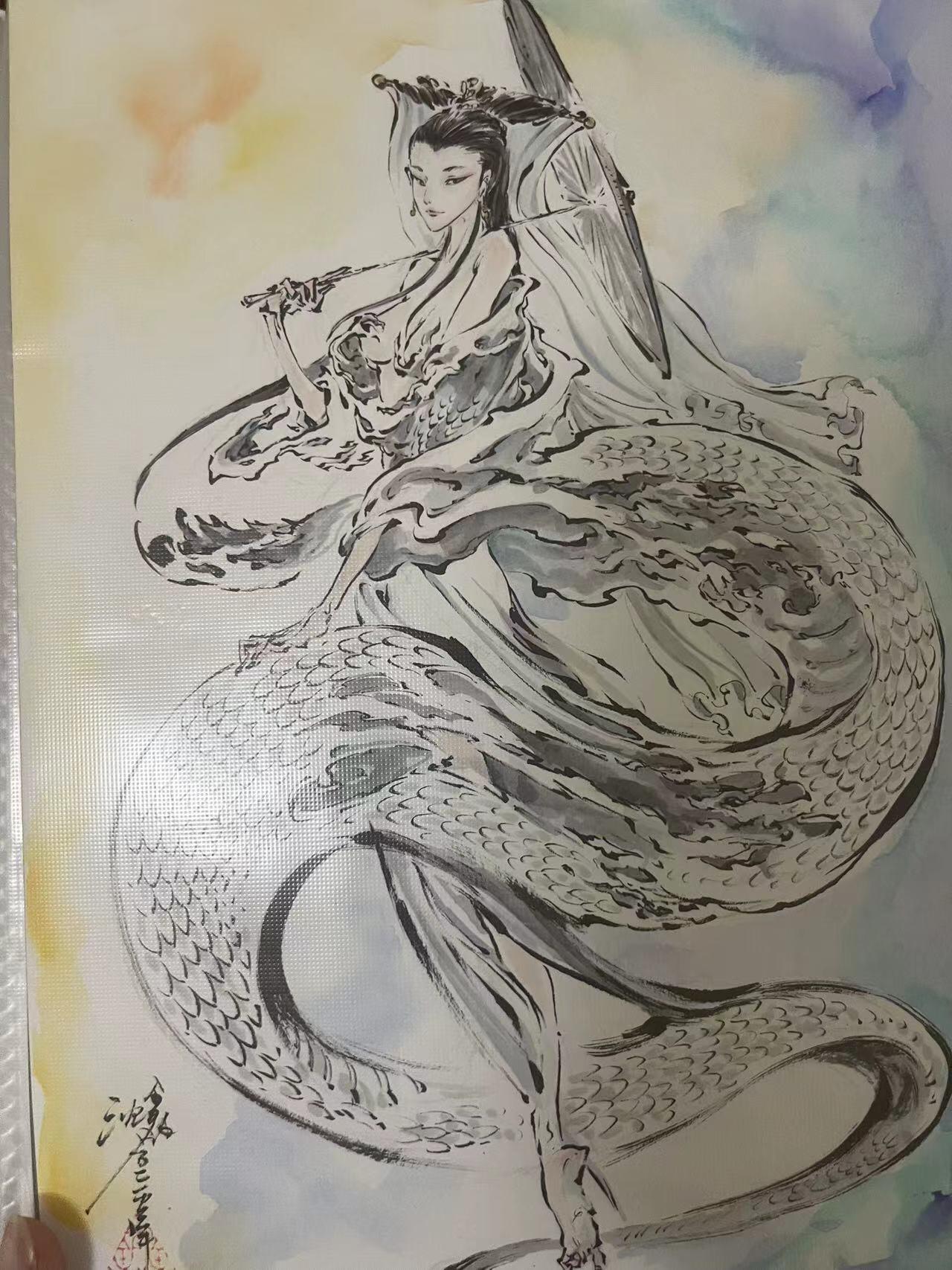 阳大大卡牌超级大甩拍第54期（周五晚上九点截拍，持续收拍品，进群福利早知道） 【A4原画】启读文化 沈鑫 神话系列 白娘子 神态体姿万里挑一