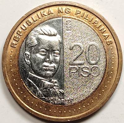 布加迪🐬～世界钱币(上海)🌾第 227 期 /  各国套币和散币 - 菲律宾🇵🇭 2020年 20比索双色币