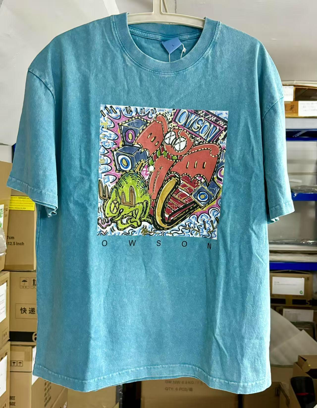 零元拍：艺术家 WAIWAI  OWSON 品牌260克水洗重磅潮流Oversize T恤L码拍品为L码，颜色以实物为准