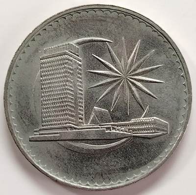 布加迪🐬～世界钱币(上海)🌾第 256 期 /  各国套币和散币 - 马来西亚🇲🇾 1971年 1元 国会大厦版 33.3mm