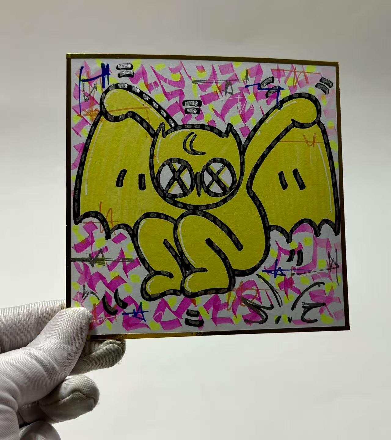 零元拍：歪歪亲笔签名原画色卡，尺寸：12/12厘米，不是复制画哦