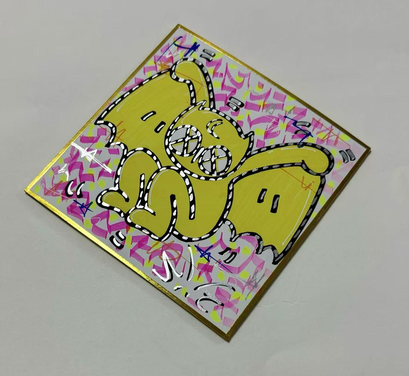 零元拍：歪歪亲笔签名原画色卡，尺寸：12/12厘米，不是复制画哦