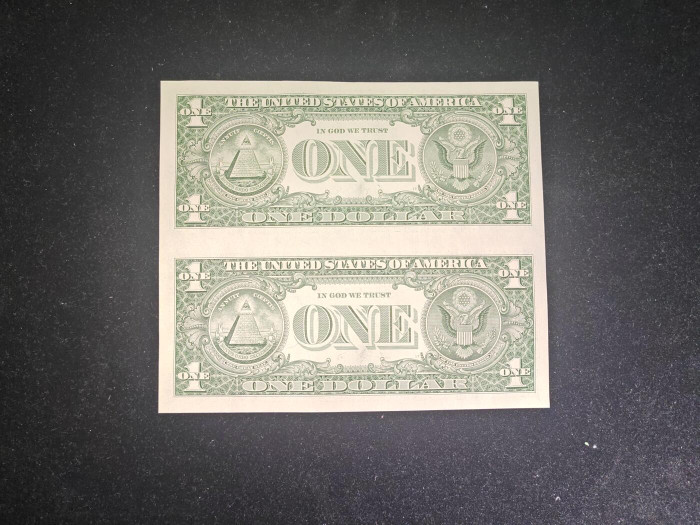 美国 连体钞 1美元 2009年 全新UNC