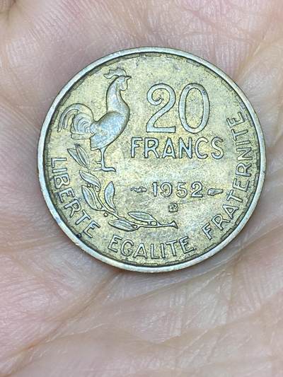 2025年第五十三场(总第七十九场）外国好品散币(免佣金) - 法国🇫🇷1952年20法郎(B版，博蒙莱罗热造)