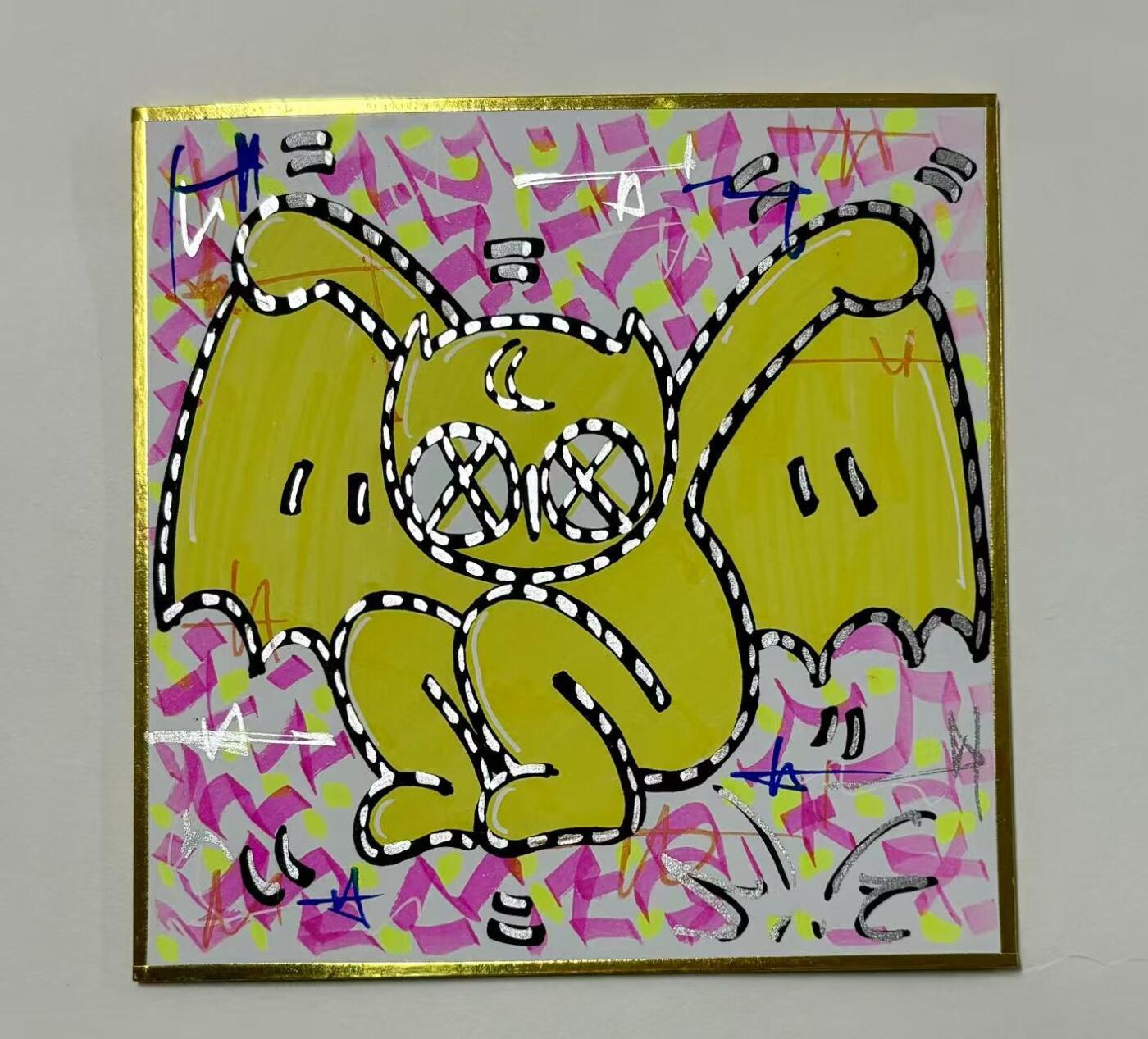 零元拍：歪歪亲笔签名原画色卡，尺寸：12/12厘米，不是复制画哦