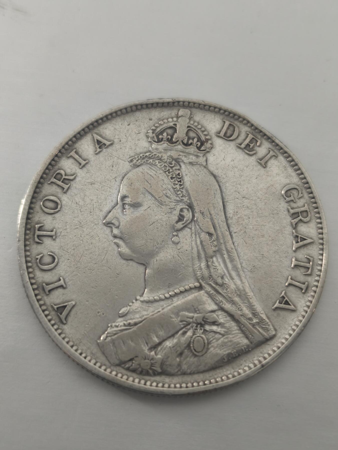 Krab外币市集Vol.10 英国维多利亚1890年4先令/2弗洛琳银币-阿拉伯数字