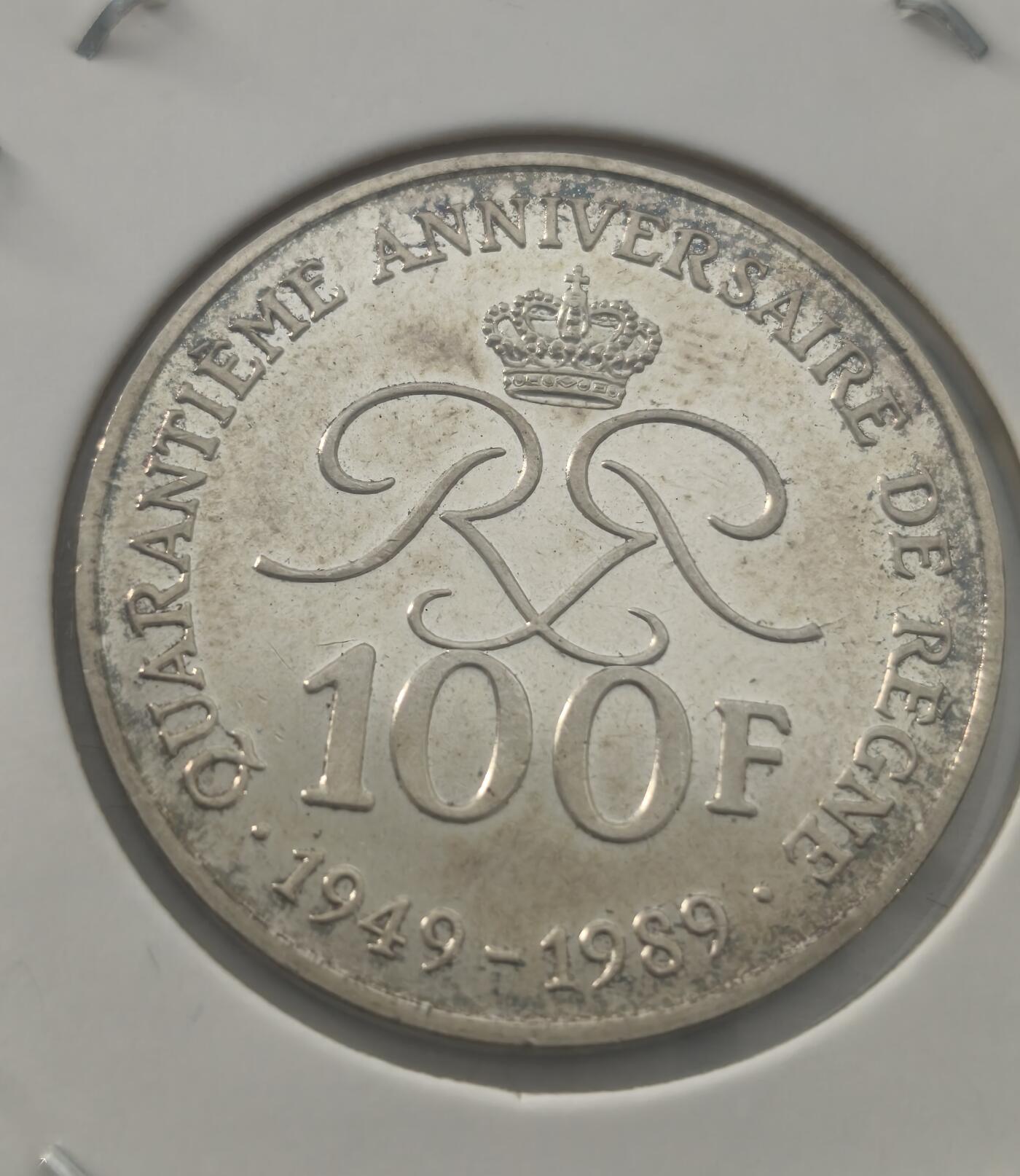 Krab外币市集Vol.10 摩纳哥1989年100法郎银币-发行量45000枚