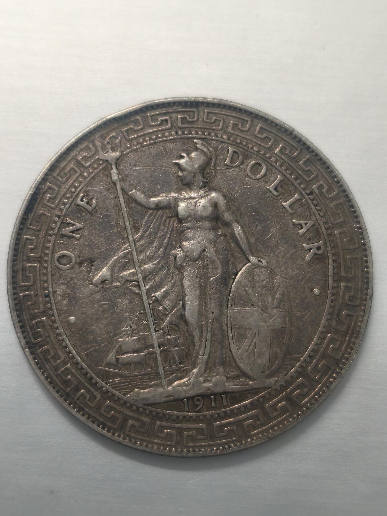 Krab外币市集Vol.10 英国1911B贸易银币-站洋