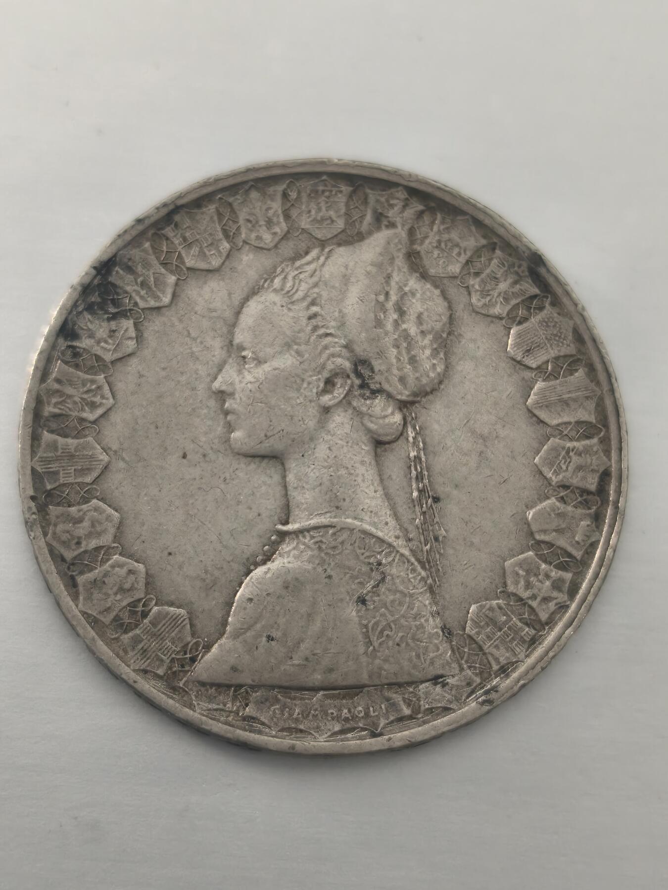 Krab外币市集Vol.10 意大利帆船少女500里拉银币