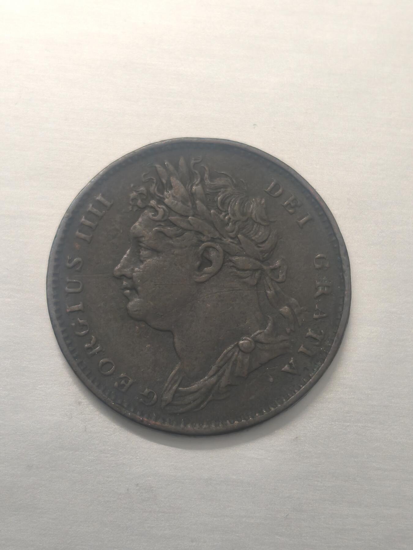 Krab外币市集Vol.10 英国乔治四世1822年1法新-铸造缺陷