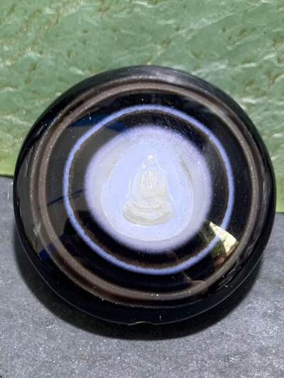 精品一线药师玛瑙手工雕刻无相佛板珠（背云）一颗。 - 精品一线药师玛瑙手工雕刻无相佛板珠（背云）一颗。