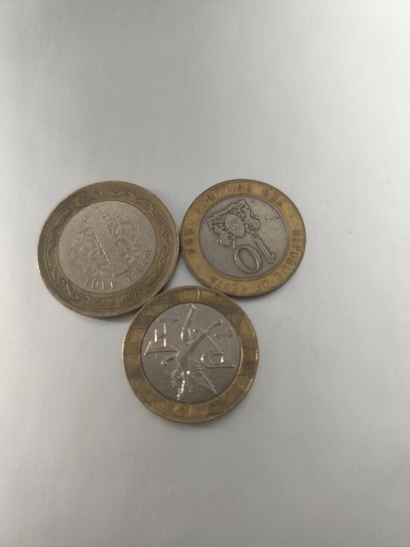 Krab外币市集Vol.10 法国肯尼亚土耳其双色币三枚一组