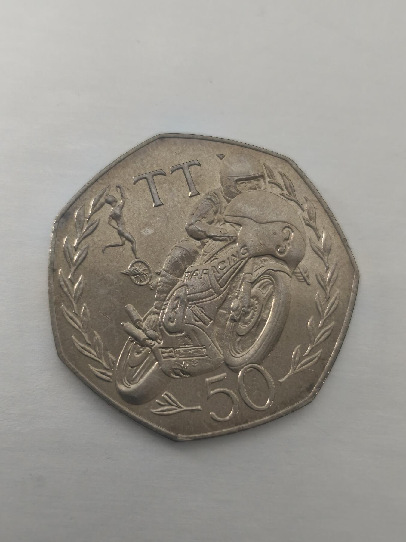 Krab外币市集Vol.10 英国马恩岛1981年TT赛车50便士