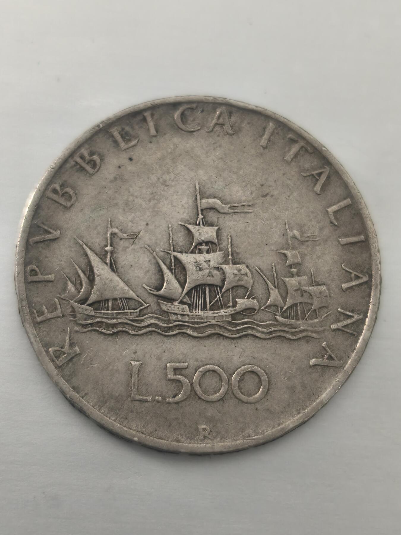 Krab外币市集Vol.10 意大利帆船少女500里拉银币