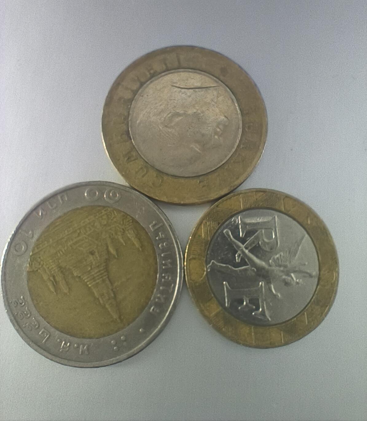 Krab外币市集Vol.10 泰国土耳其法国双色币三枚一组