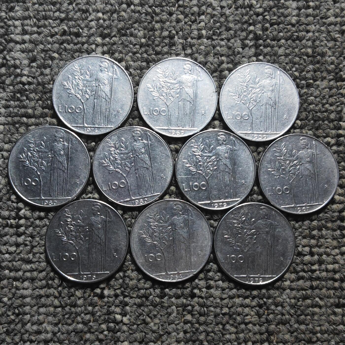 意大利100里拉硬币（单枚价）