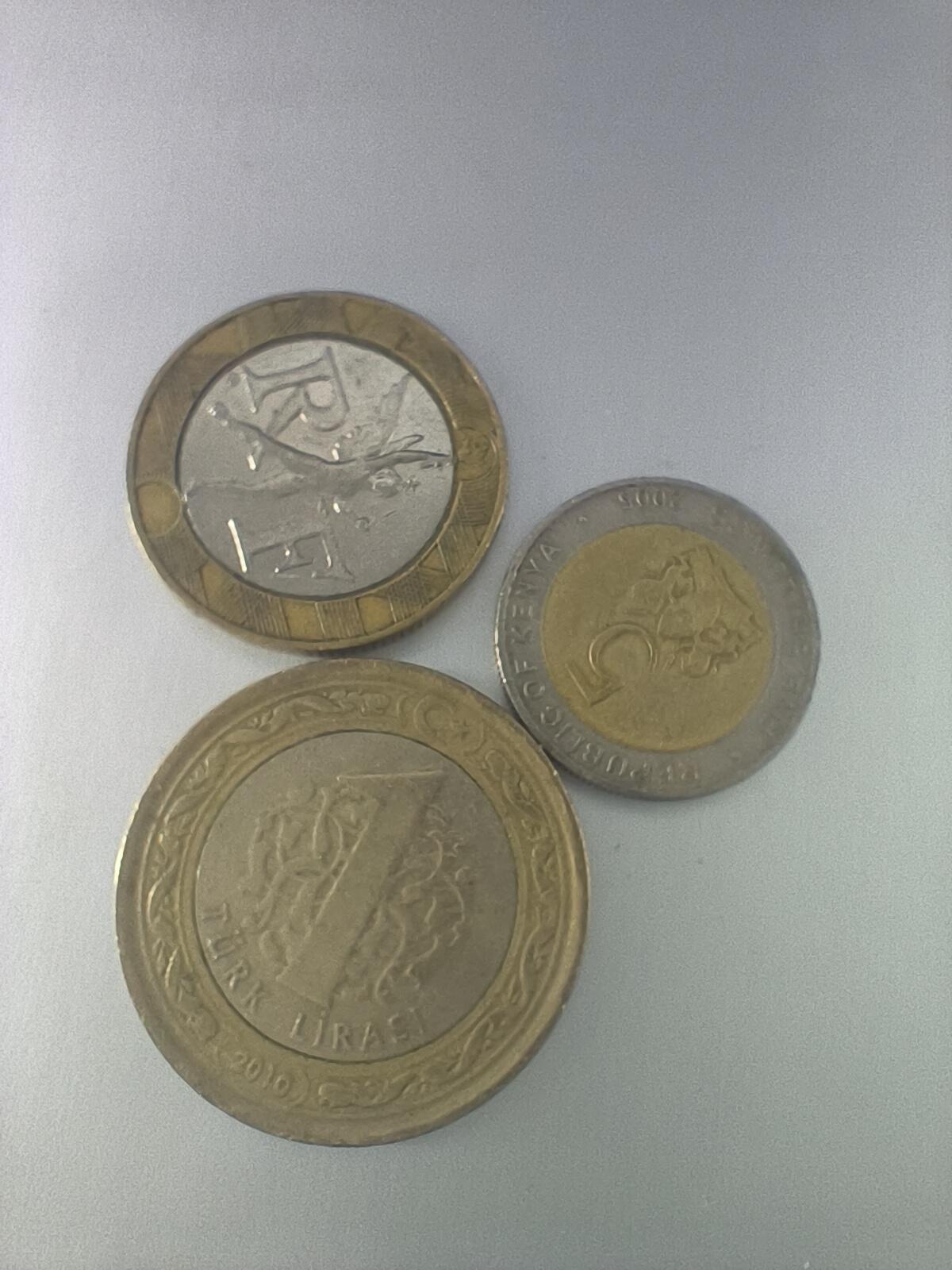 Krab外币市集Vol.10 土耳其法国肯尼亚双色币三枚一组