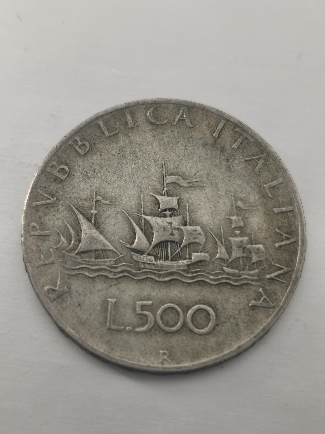 Krab外币市集Vol.10 意大利帆船少女500里拉银币1961年