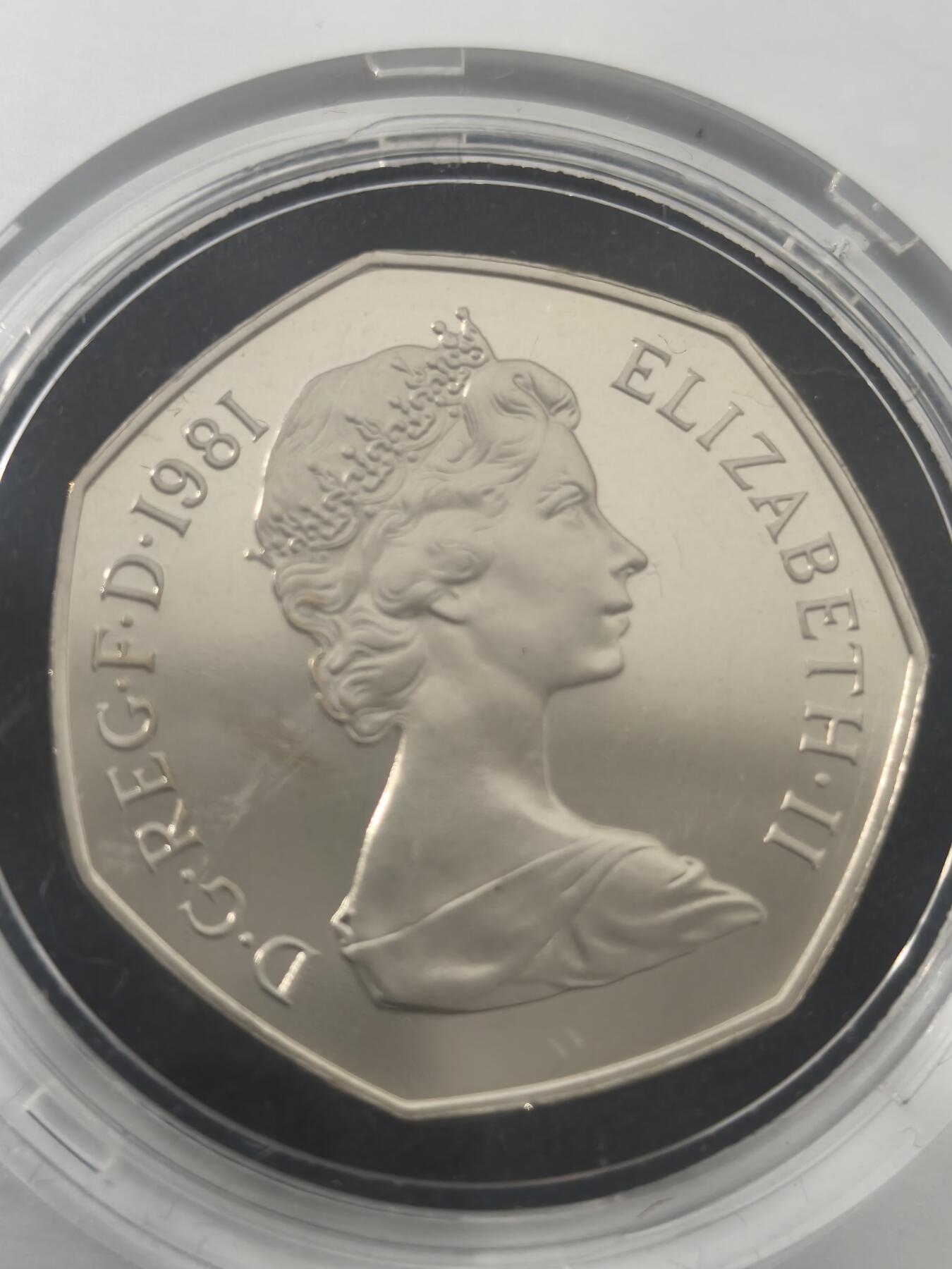 Krab外币市集Vol.10 英国1981年精制50便士-原包装