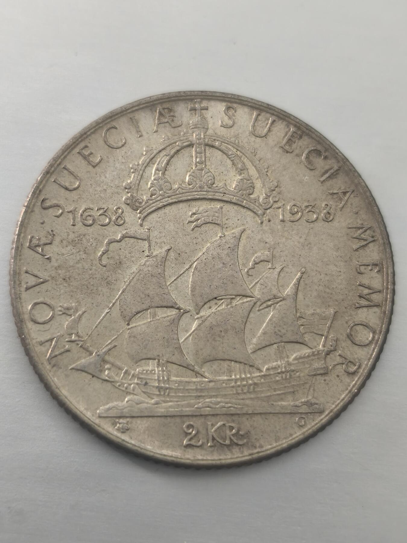 Krab外币市集Vol.10 丹麦1938年移民美洲2克朗UNC