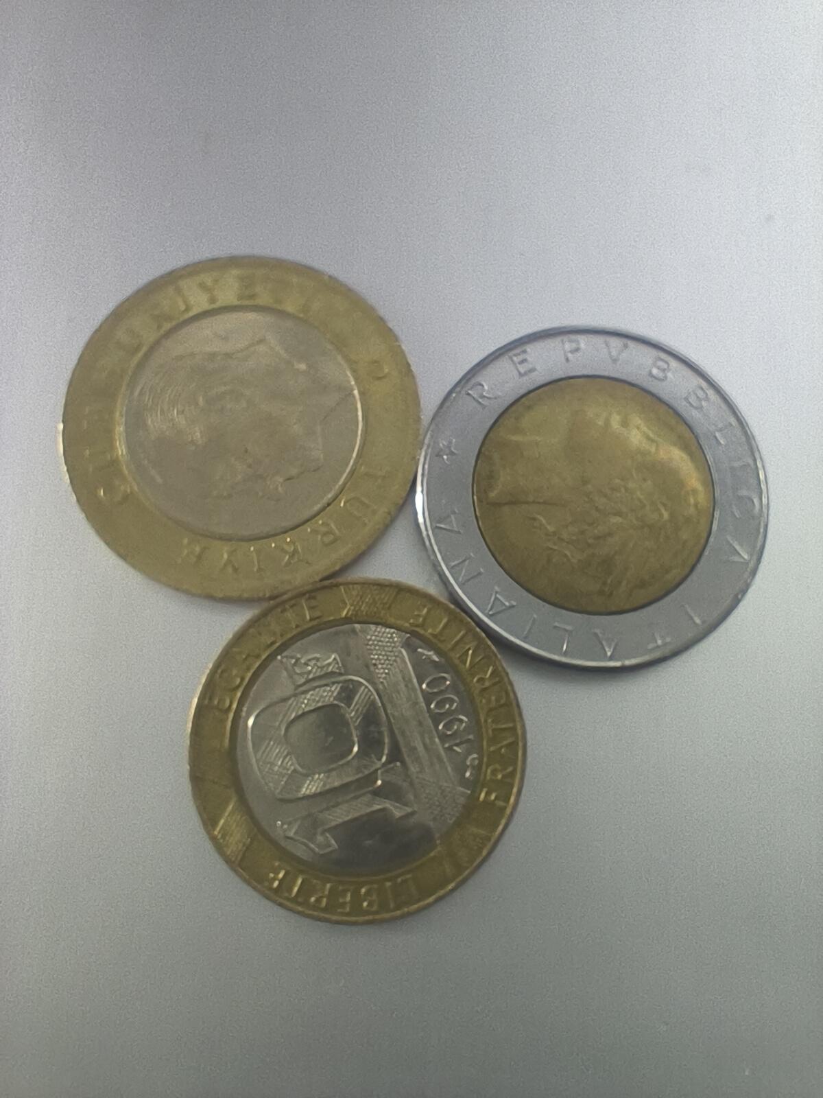 Krab外币市集Vol.10 土耳其意大利法国双色币三枚一组