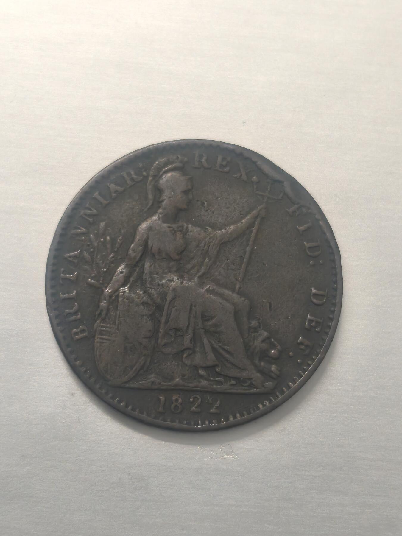 Krab外币市集Vol.10 英国乔治四世1822年1法新-铸造缺陷