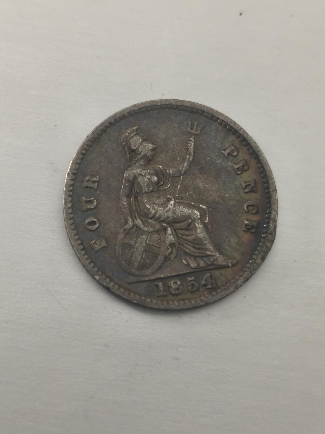 Krab外币市集Vol.10 英国维多利亚1854年4便士