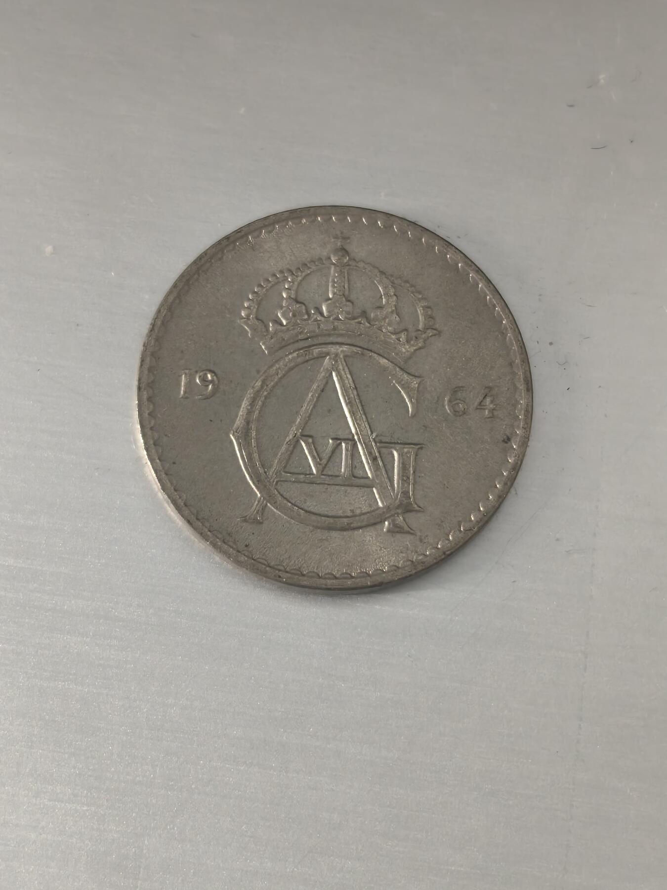 Krab外币市集Vol.11 瑞典1964年25欧尔