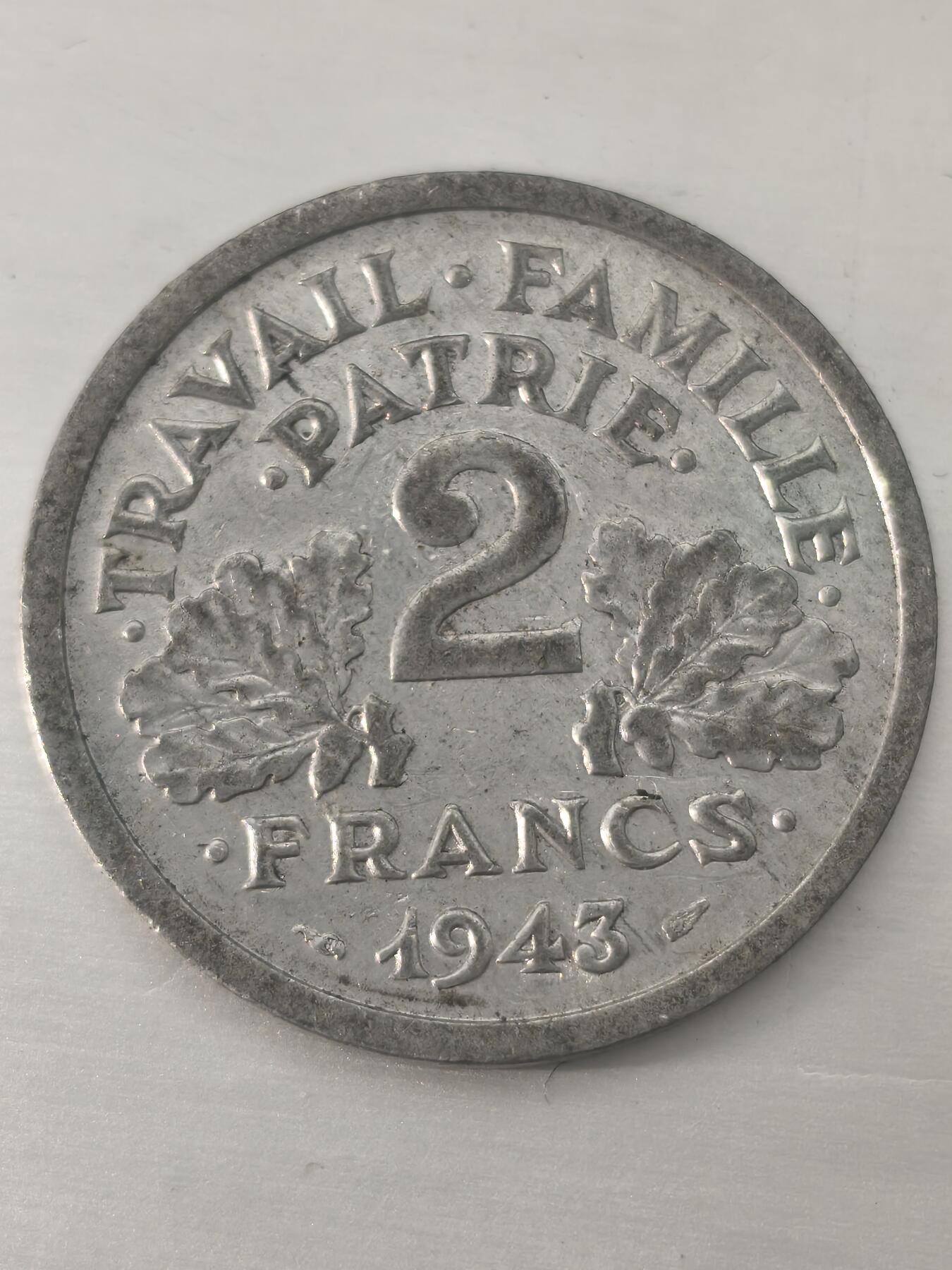 Krab外币市集Vol.11 维希法国1943年2法郎