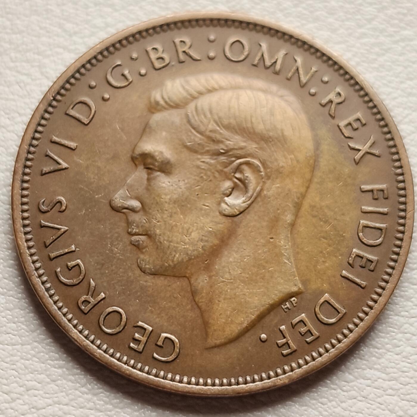 泉币菌-第31场-中外散币乐园 少见传世包浆极美品 英属澳大利亚 1951年老便士 乔治六世 31mm